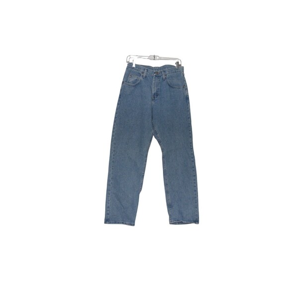 VTG Wrangler Jean Blue Straight Leg Light Wash Western Cowboy Denim 30x30 - Picture 3 of 7